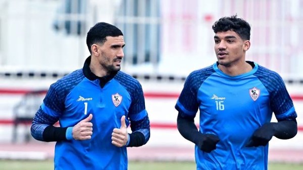 عواد يقترب من حراسة مرمى الزمالك أمام إيه إس بورت في إياب دوري الأبطال