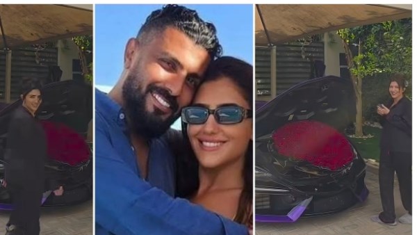 محمد سامي يهدي مي عمر سيارة لامبورجيني في عيد ميلادها