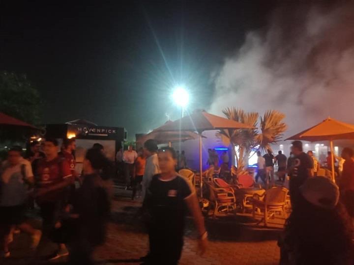 بالصور.. السيطرة على حريق داخل النادي الأهلي