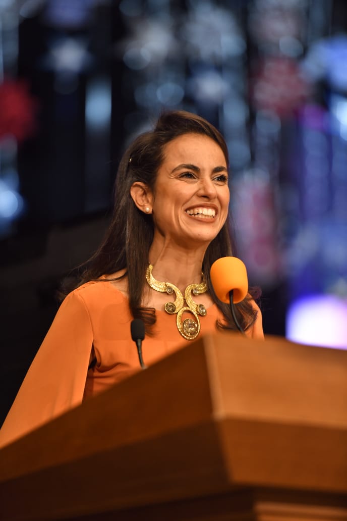 ماريان عازر تلقي الكلمة الافتتاحية في قمة Women Connect الدولية