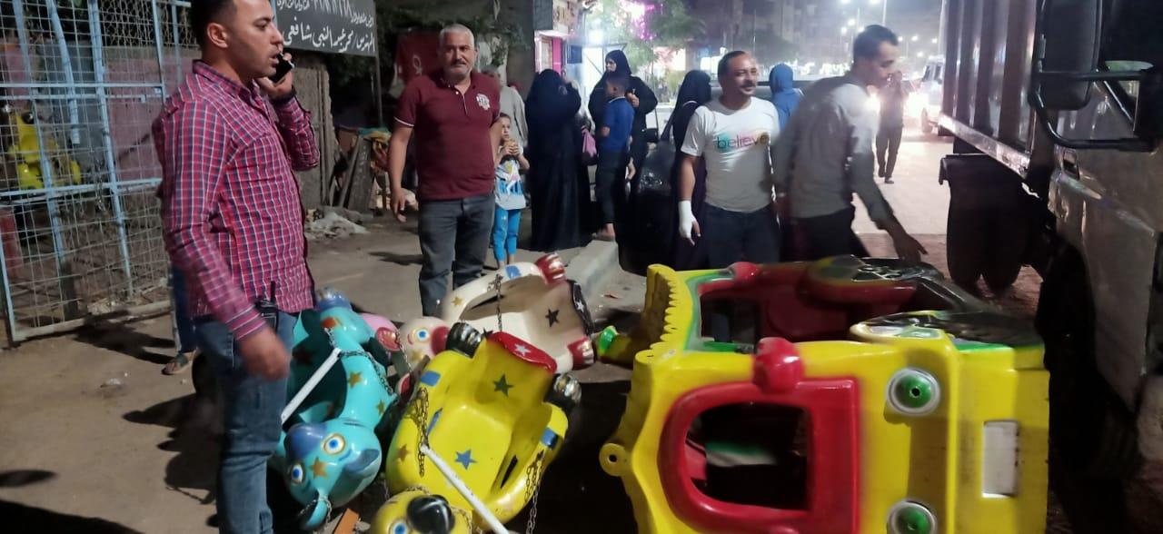 ضبط ملاهي أطفال وتشميع عدد 2 محل لمخالفتهم المواعيد المحددة بجنوب الجيزة