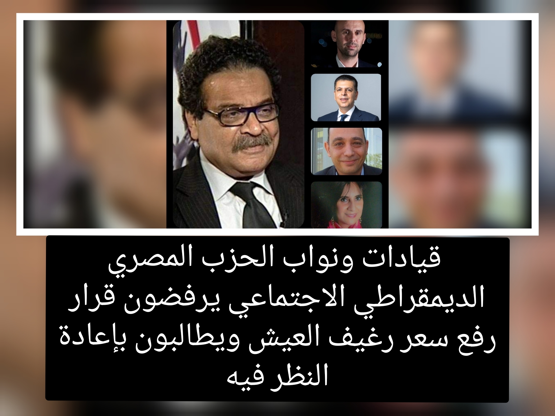 قيادات ونواب الحزب المصري الديمقراطي الاجتماعي يرفضون قرار رفع سعر رغيف العيش ويطالبون بإعادة النظر فيه