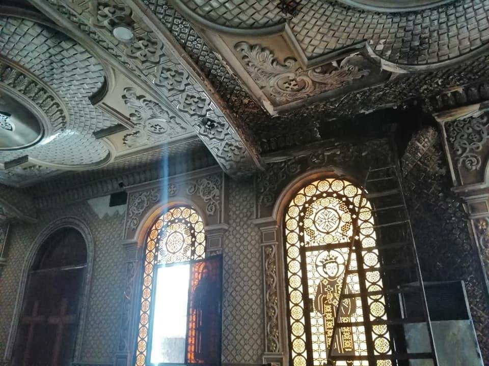 السيطرة على حريق فى كنيسة العذراء مريم بإدفو