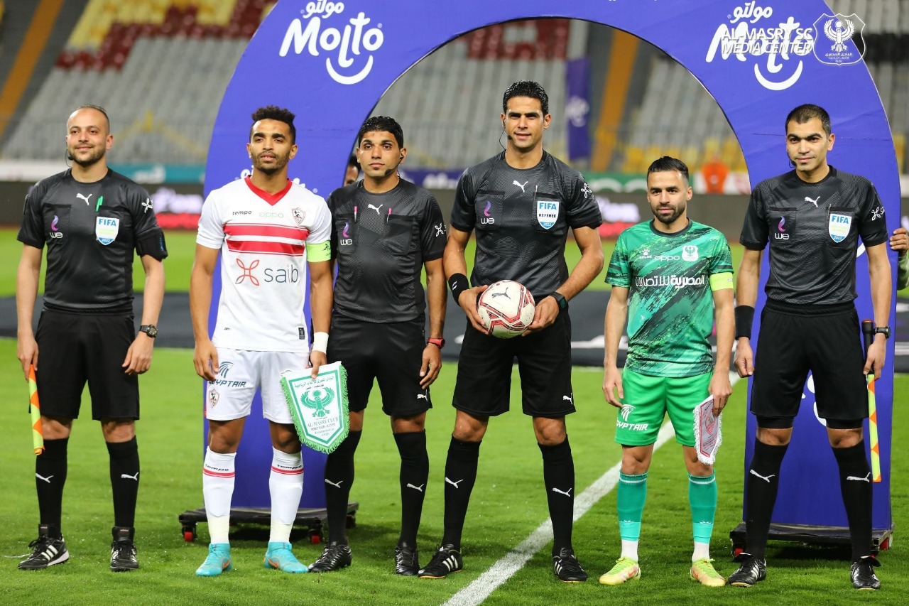المصري يتقدم باحتجاج رسمي ضد محمد معروف حكم مباراته أمام الزمالك