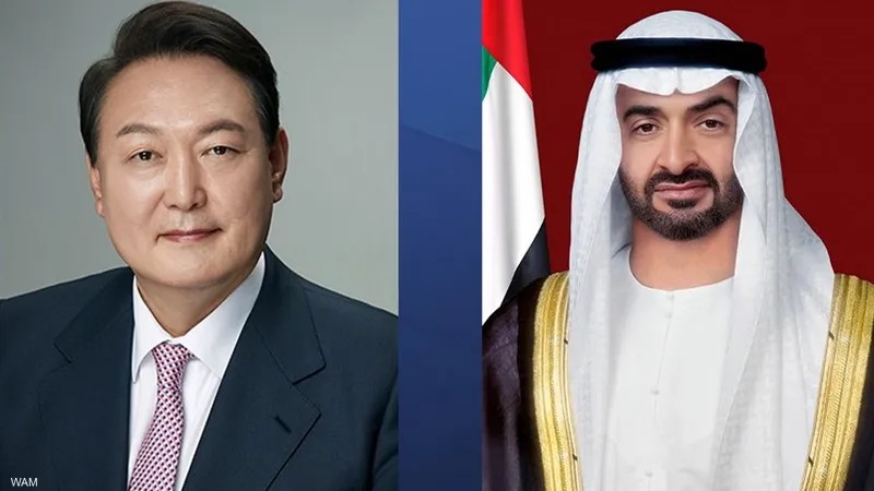 محمد بن زايد يستقبل رئيس كوريا الجنوبية في أبوظبي