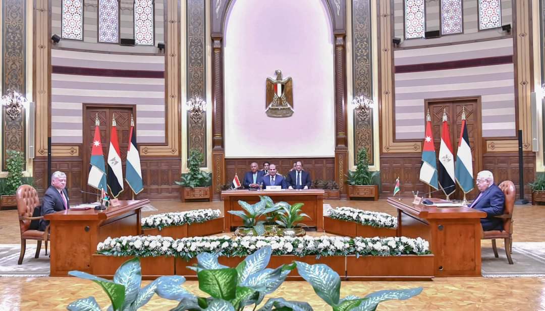 البيان الختامي للقمة الثلاثية المصرية الأردنية الفلسطينية