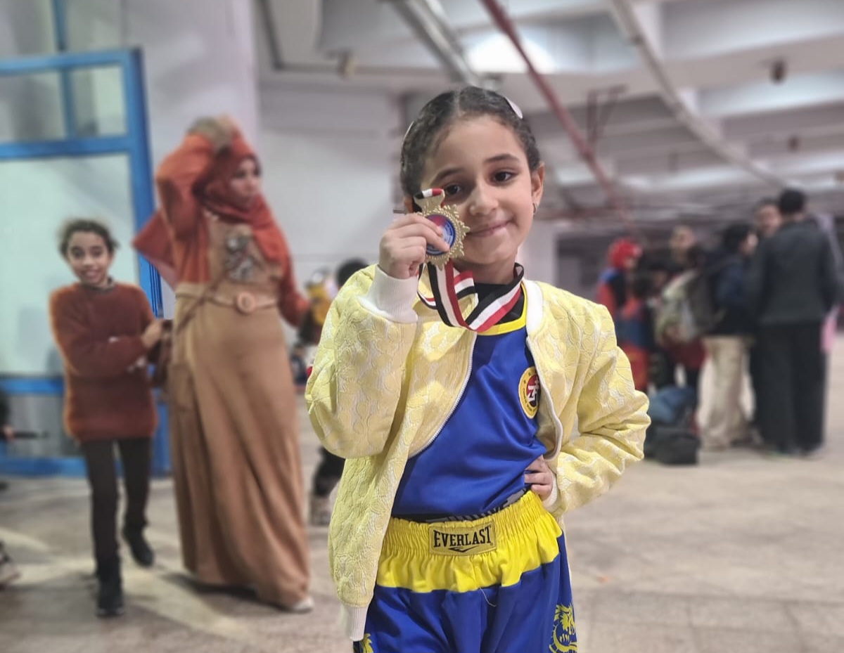 سجدة هشام تحصد الميدالية الذهبية فى بطولة الجمهورية للكونغ فو تحت سن الـ8 سنوات