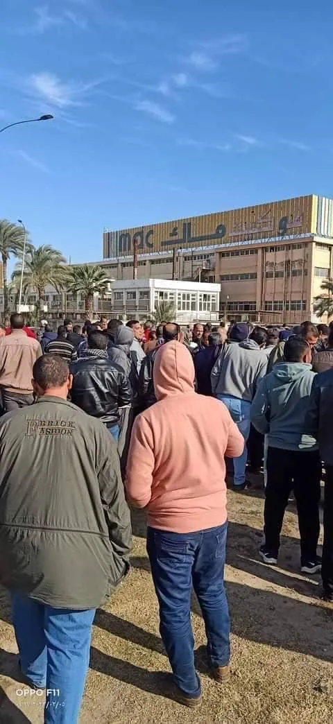 وقفة احتجاحية لعمال شركة ماك للسجاد