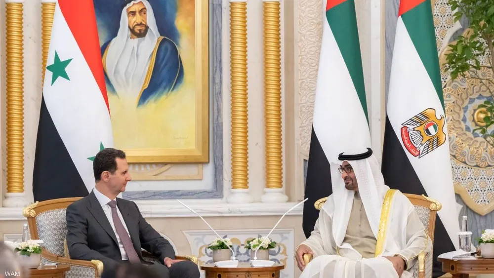 محمد بن زايد يبحث مع الأسد تعزيز علاقات البلدين