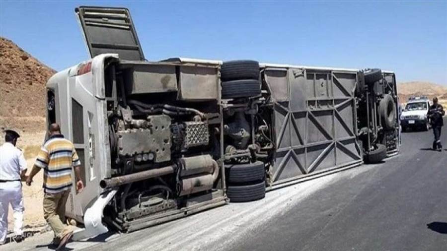 انقلاب أتوبيس مدرسة خاصة بالمعادي وإصابات حرجة