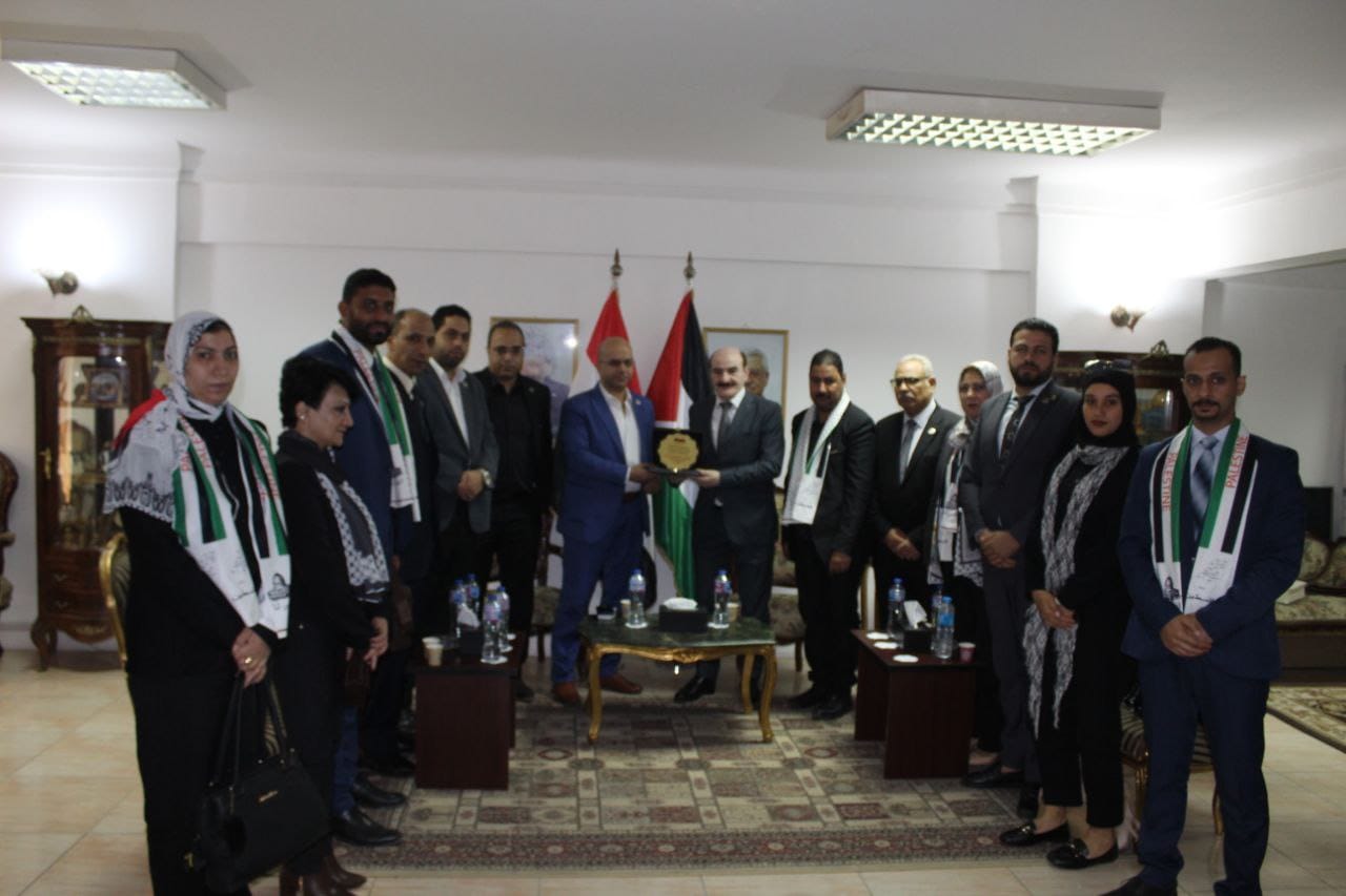 بحضور الشناوى وشوقي وعواد ...  وفد من حزب العدل يزور القنصلية الفلسطينية بالإسكندرية