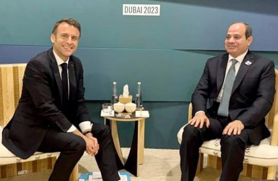 الرئيس السيسي يلتقي ماكرون على هامش COP28