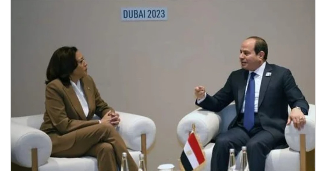 السيسي ونائبة الرئيس الأمريكي يتوافقان بشأن خطورة الوضع في غزة ورفض تهجير الفلسطينيين