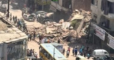 انهيار عقار مكون من 3 طوابق بشبرا مصر