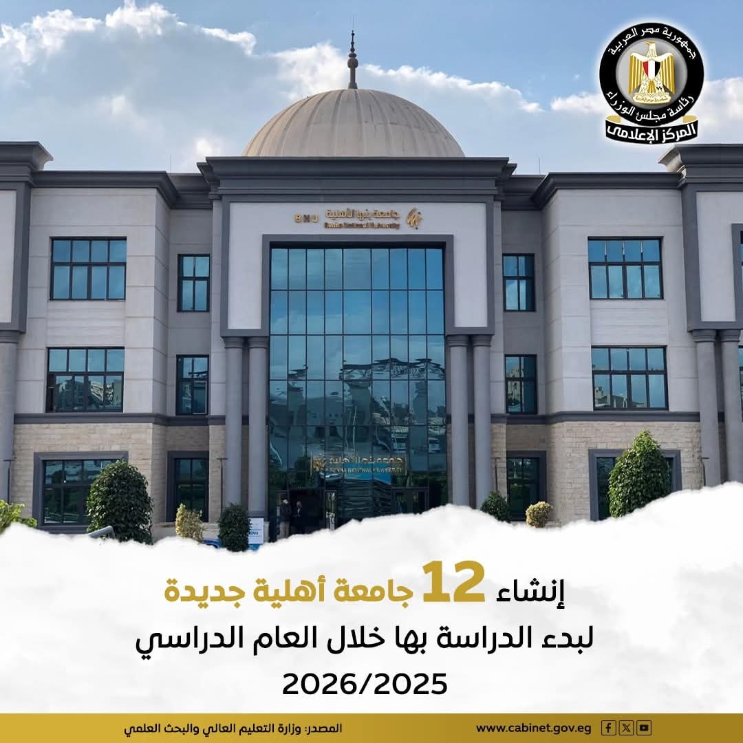 12 جامعة أهلية جديدة تستعد لاستقبال الطلاب في العام الدراسي 2025/2026