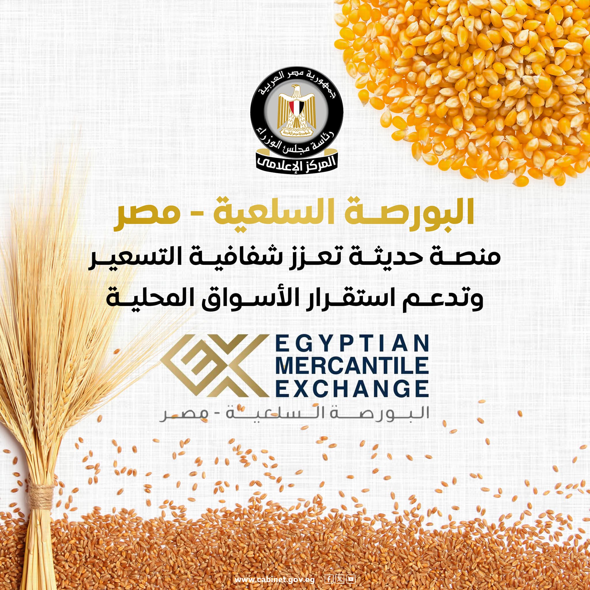 المركز الإعلامي لمجلس الوزراء: البورصة السلعية - مصر منصة حديثة تعزز شفافية التسعير وتدعم استقرار الأسواق المحلية