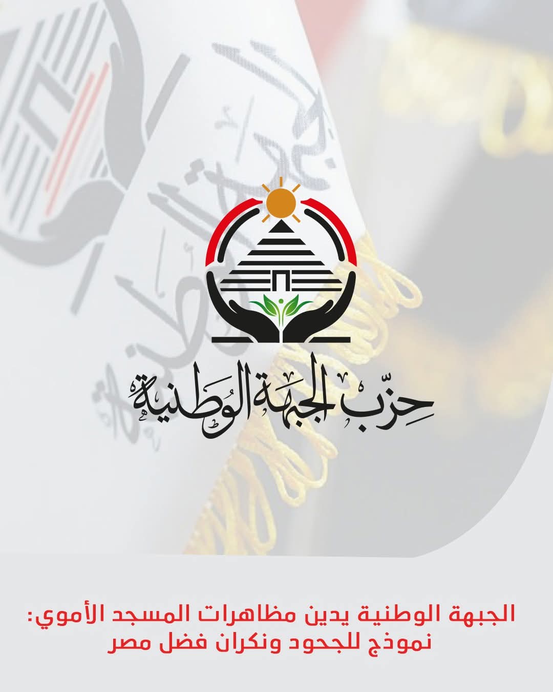 الجبهة الوطنية يدين مظاهرات المسجد الأموي: نموذج للجحود ونكران فضل مصر