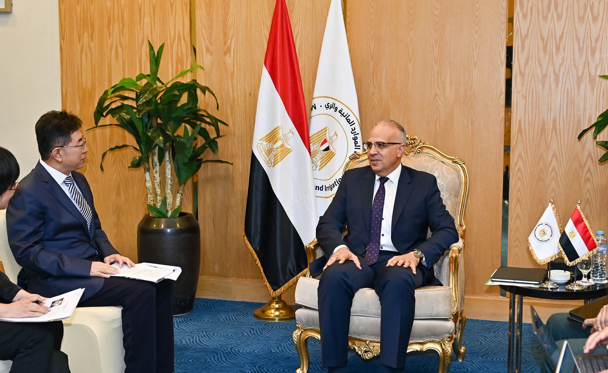 قبيل انطلاق "أسبوع القاهرة الثامن للمياه" غدًا الأحد ......الدكتور سويلم يلتقي نائب وزير الموارد المائية الصينية