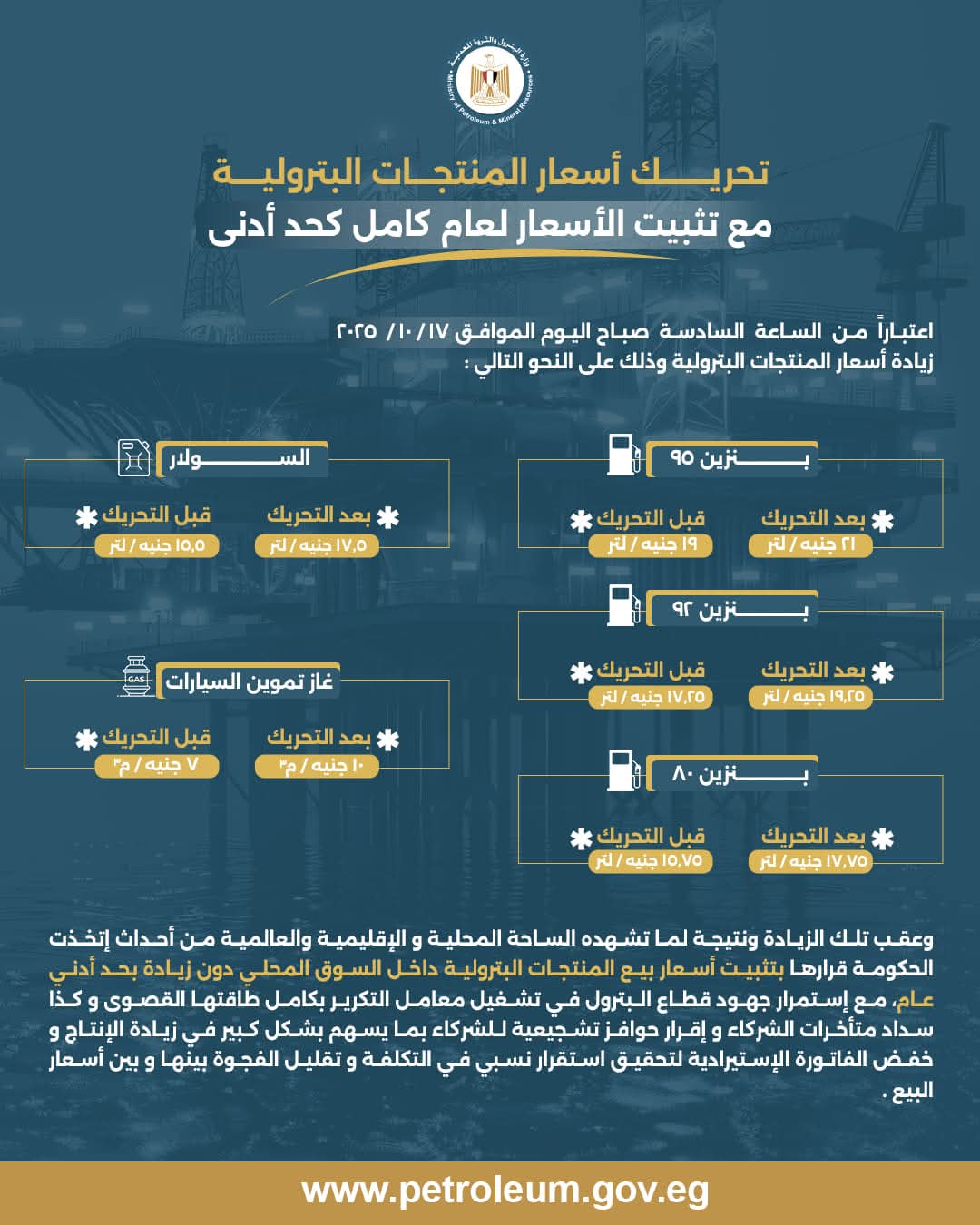 ننشر سعر غاز تموين السيارات بعد قرار تحريك أسعار المنتجات البترولية