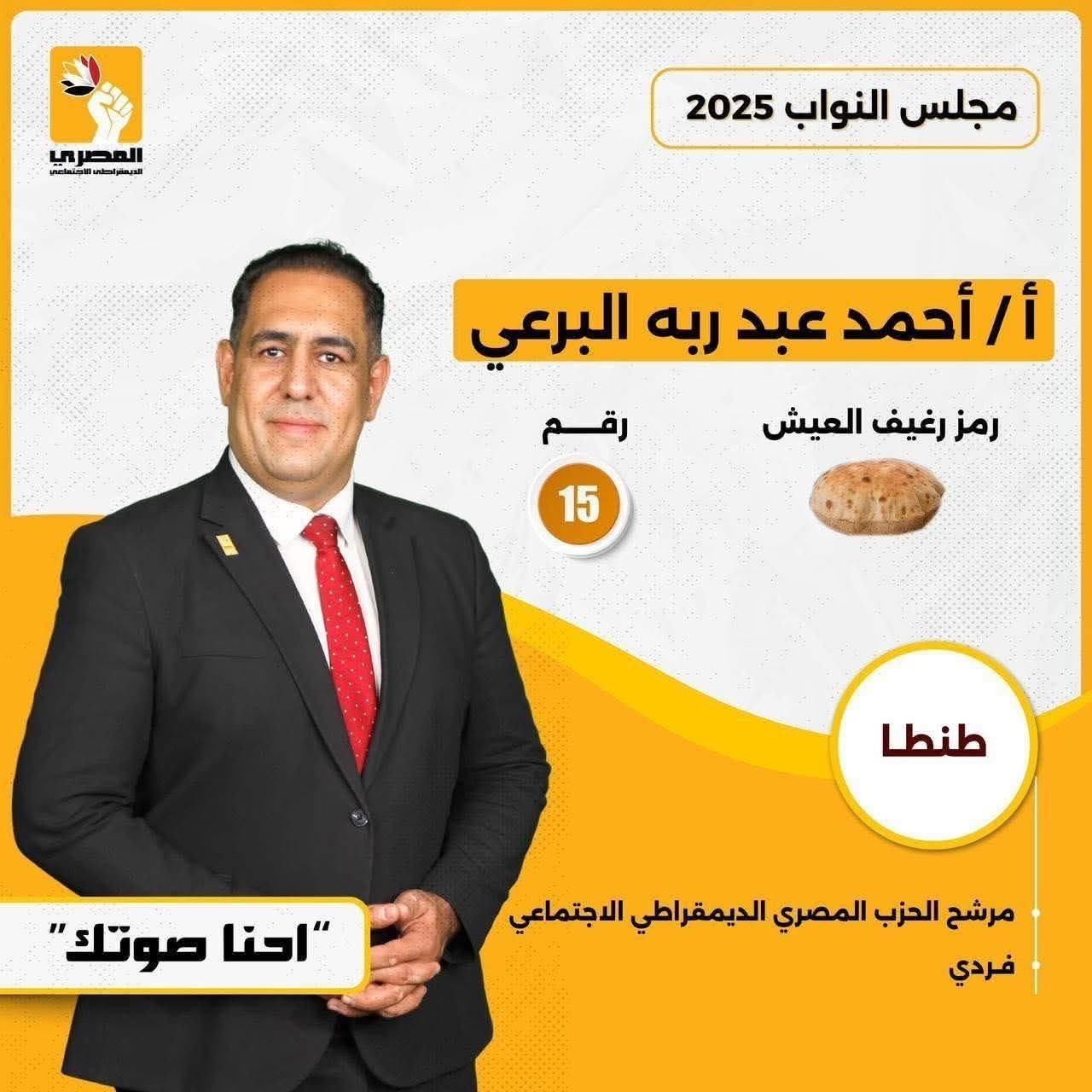 أحمد عبد ربه.. صوت الشباب وخدمة المواطن في انتخابات مجلس النواب 2025 عن دائرة طنطا