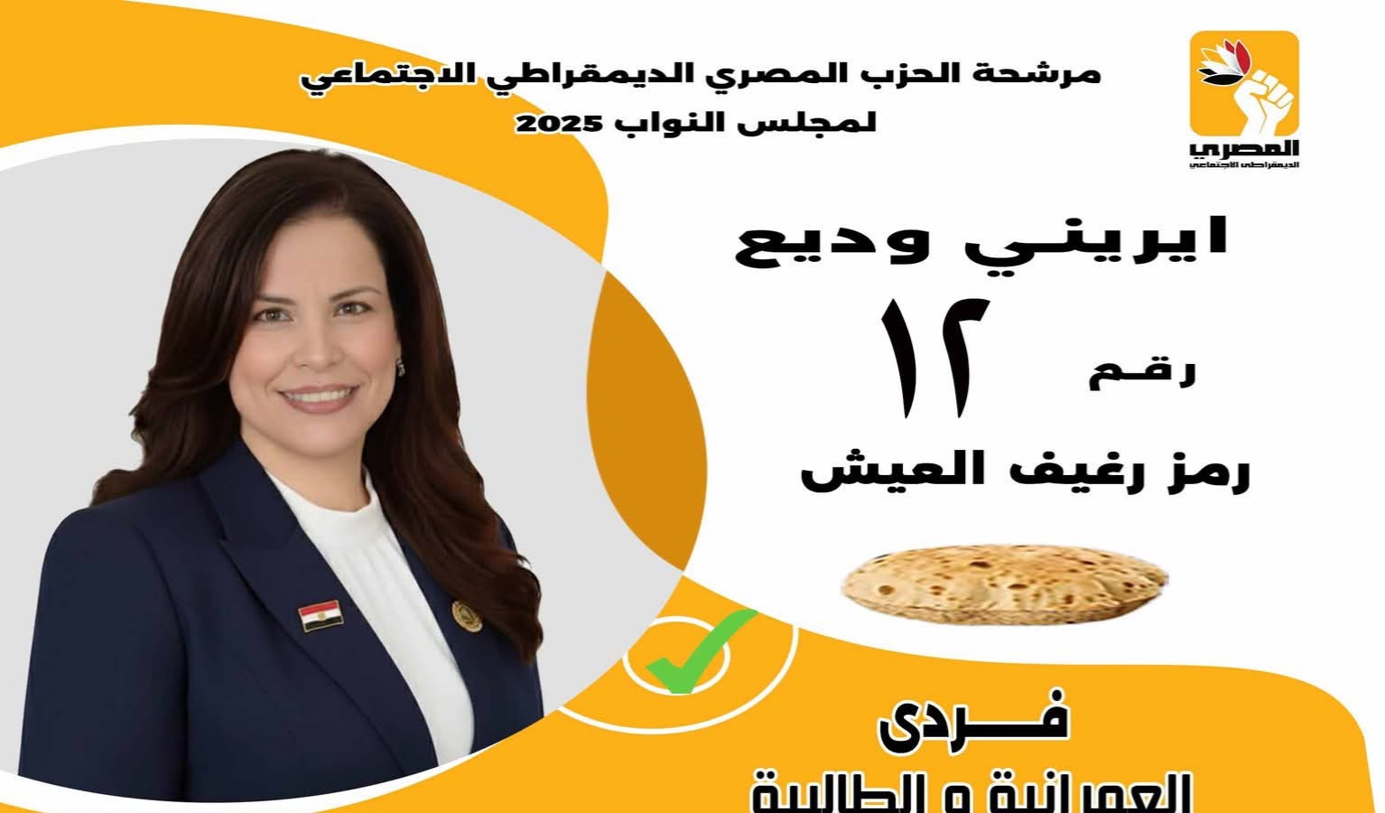 إيريني وديع تكشف برنامجها الانتخابي عبر إنفوجراف.. صوت نسائي بارز لدعم المرأة وتمكينها ممثلة عن الحزب المصري الديمقراطي