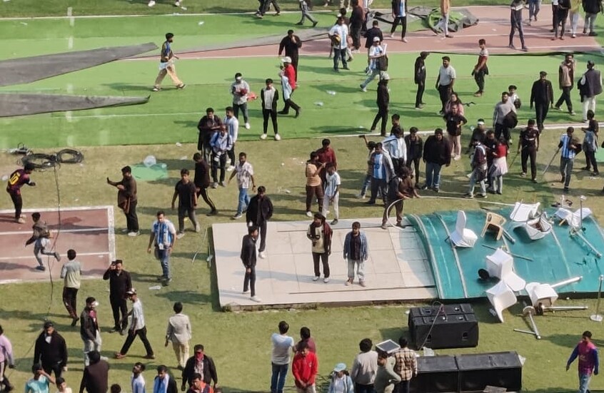 فوضى محدودة خلال زيارة ميسي إلى كولكاتا بعد مغادرته المبكرة للملعب