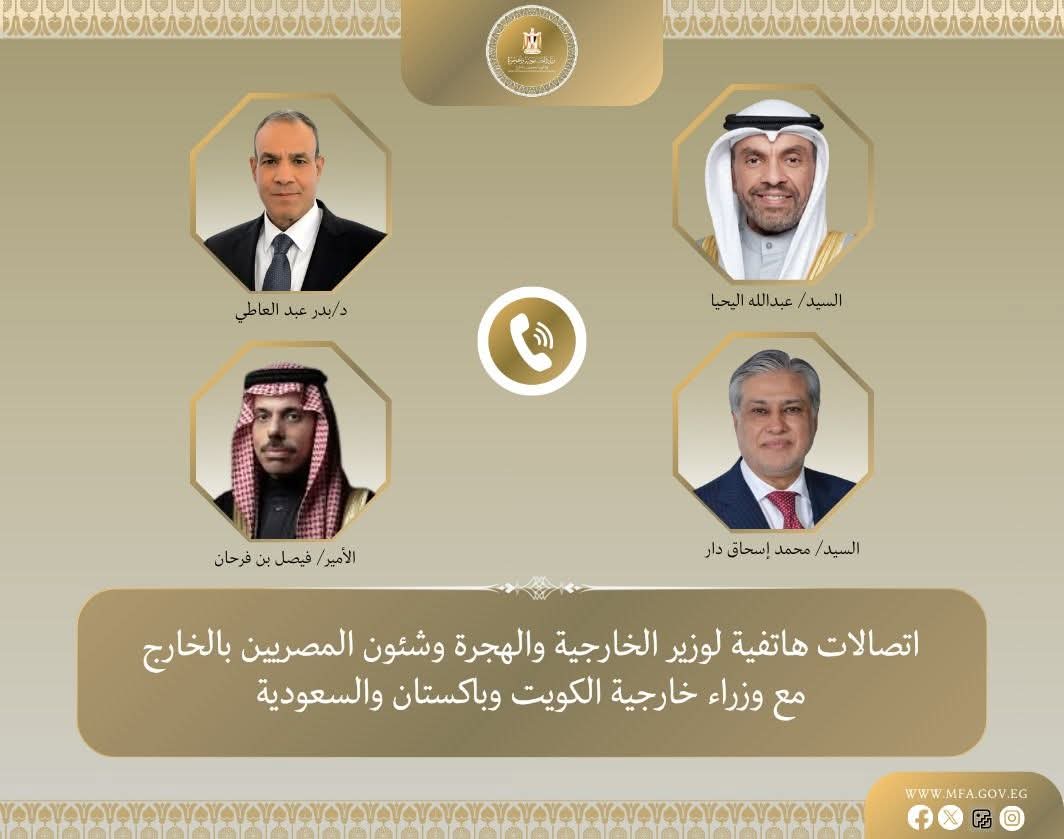 وزير الخارجية يجري اتصالات مع نظرائه في السعودية والكويت وباكستان لبحث تطورات المنطقة