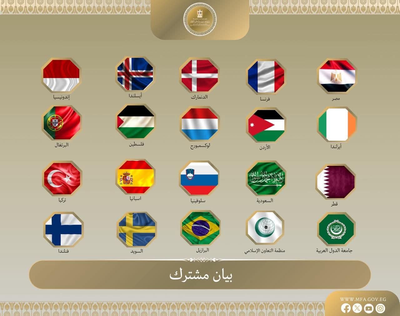 بيان مشترك من 22 دولة حول القرارات الإسرائيلية بالضفة الغربية