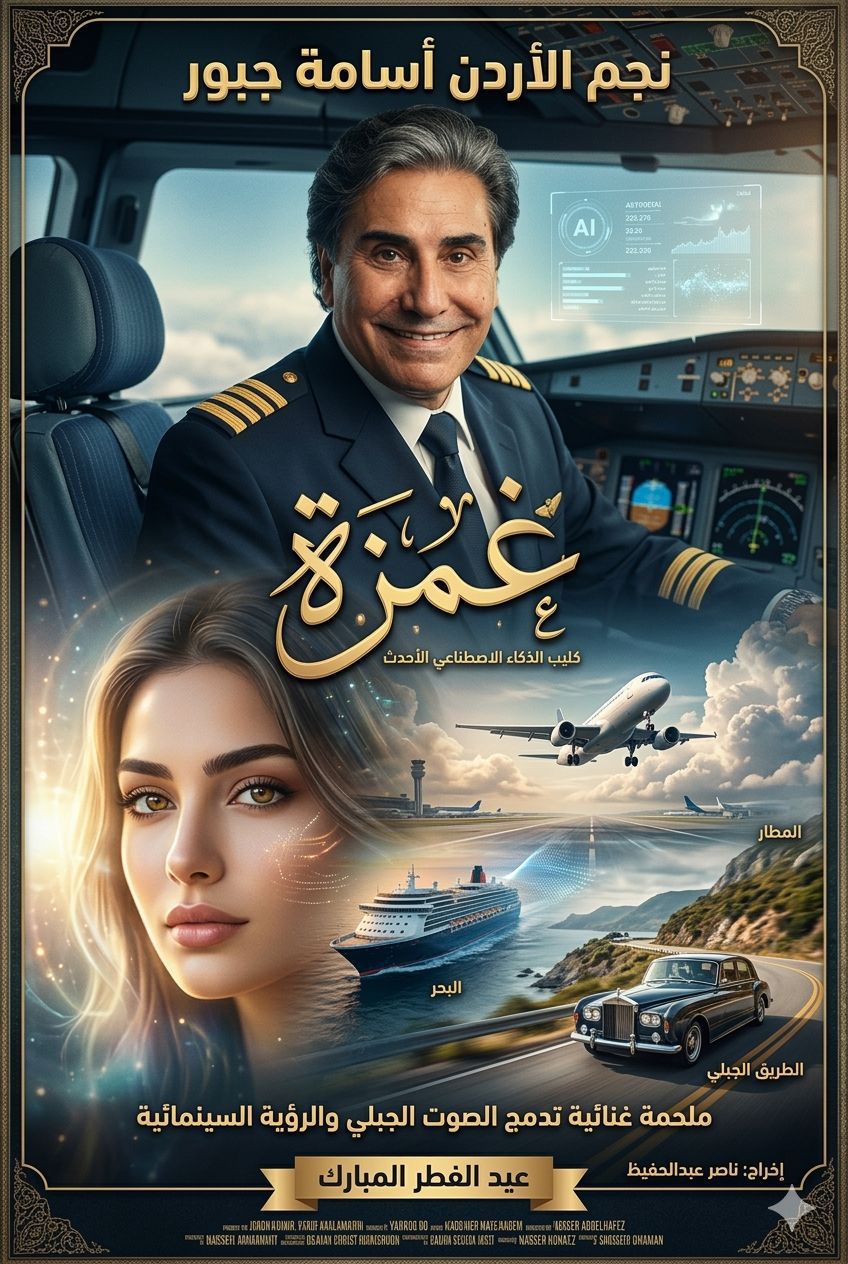 غمزة”… ملحمة غنائيه  تجمع نجم الأردن أسامة جبور والمخرج ناصر عبدالحفيظ في أحدث كليب عربي بالذكاء الاصطناعي