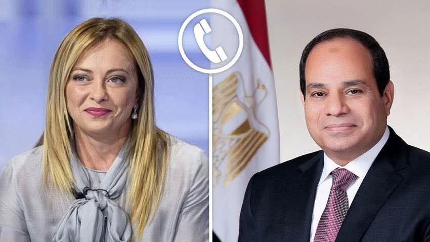 اتصال هاتفي بين السيسي وميلوني لبحث تطورات الشرق الأوسط وتعزيز التعاون الثنائي