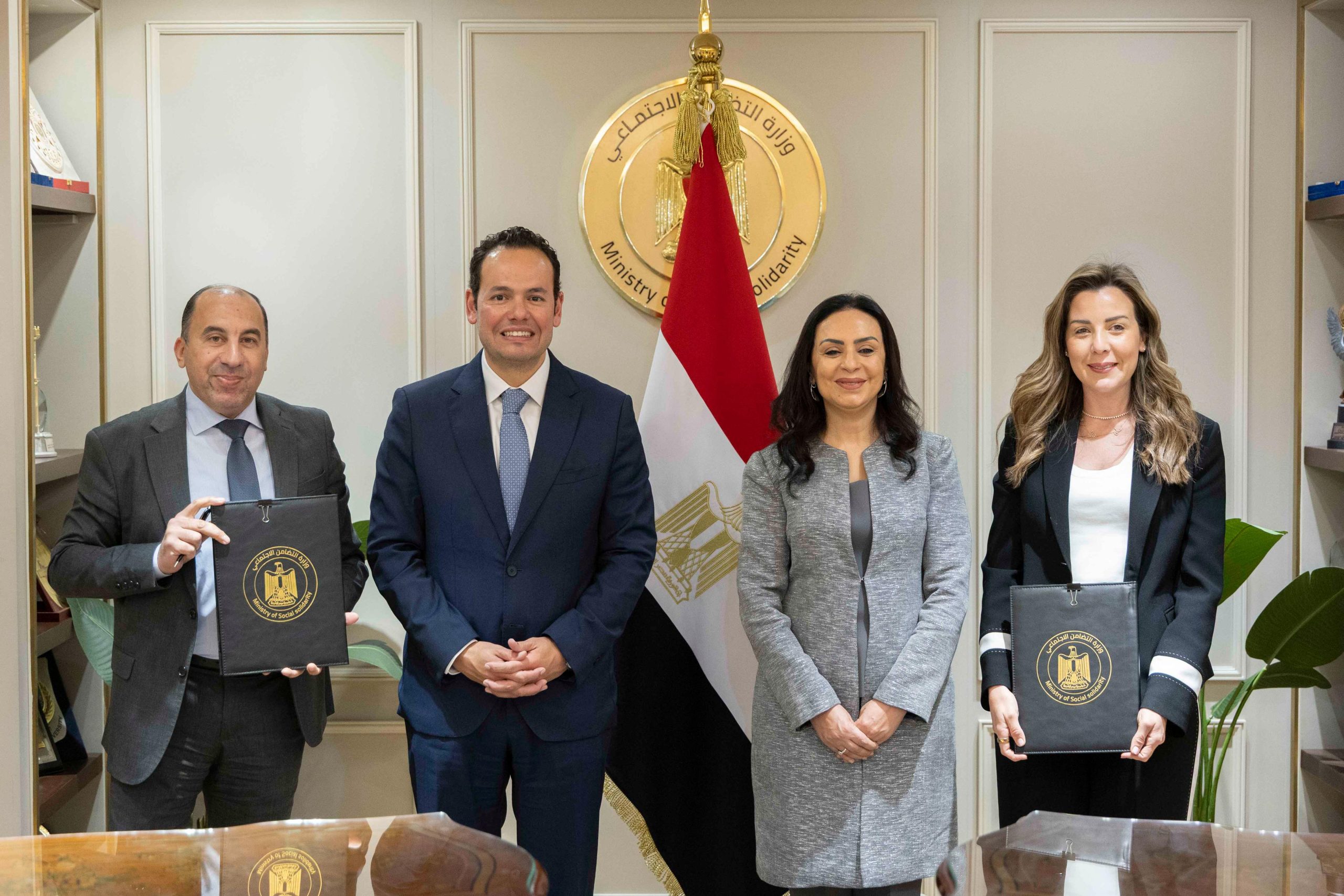 التضامن :توقيع ثلاثة بروتوكولات تعاون مع مركز المعلومات ودعم اتخاذ القرار التابع لمجلس الوزراء لابتكار وتصميم وتطوير الذاكرة المؤسسية للوزارة