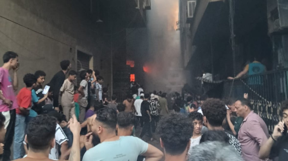 حريق أعلى ثلاث مبانى بحدائق القبه