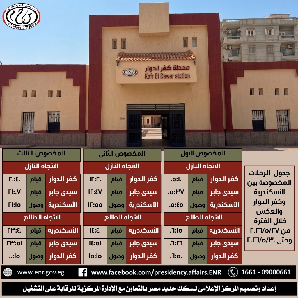 السكة الحديد : تشغيل قطار إضافى بين القاهرة وأسوان الليلة ... وتدفع بعربات اضافية على بعض رحلات الوجه القبلى اليوم وباكر