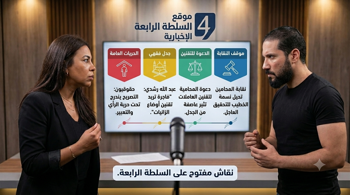 بعد مطالبتها بتقنين الـ.د.عـ.ارة..محامٍ لـ "السلطة الرابعة": كلام الخطيب حرية رأي.. وألفاظ رشدي تحريض